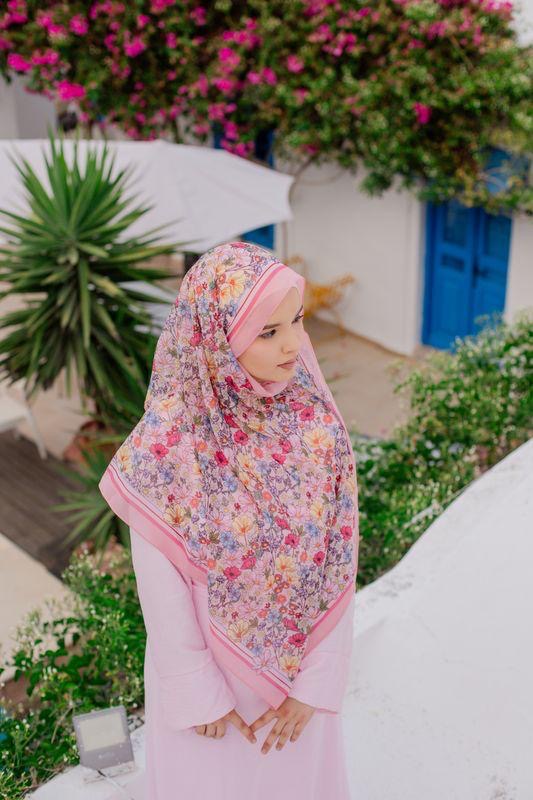 Pink flower field